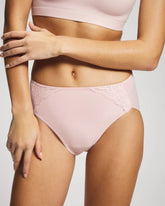 PRETTY PINK - Tummy High-Leg Brief Panty with Lace