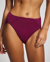 POMEGRANATE WINE - Tummy High-Leg Brief Panty with Lace