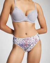 LACE HARMONY M LILAC - Tummy High-Leg Brief Panty with Lace
