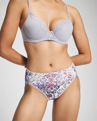 LACE HARMONY M LILAC - Tummy High-Leg Brief Panty with Lace