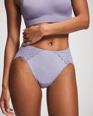 LAVENDER CLOUD - Tummy High-Leg Brief Panty with Lace
