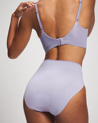 LAVENDER CLOUD - Tummy High-Leg Brief Panty with Lace