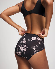 NOSTALGIA FLORA M BLACK - High-Leg Brief Panty