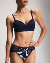 NOUVEAU FLORA MINI NAVY - High-Leg Panty with Enchanting Lace