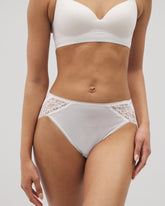 OPTIC WHITE - High-Leg Panty with Enchanting Lace
