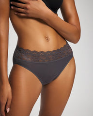 GRAY INK - High-Leg Panty with Enchanting Lace