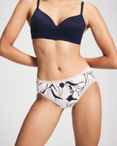 NOUVEAU FLORA MINI CHAMP - Cotton High-Leg Brief Panty with Lace Trim
