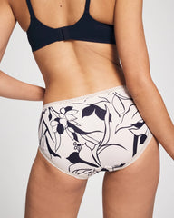 NOUVEAU FLORA MINI CHAMP - Cotton High-Leg Brief Panty with Lace Trim