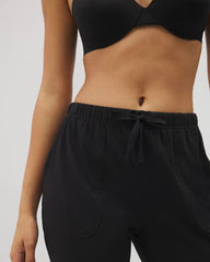 BLACK - Crop Pajama Pants