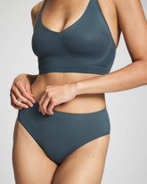 PETROL - Seamless Rib High-Leg Panty