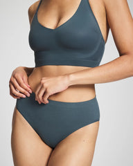 PETROL - Seamless Rib High-Leg Panty