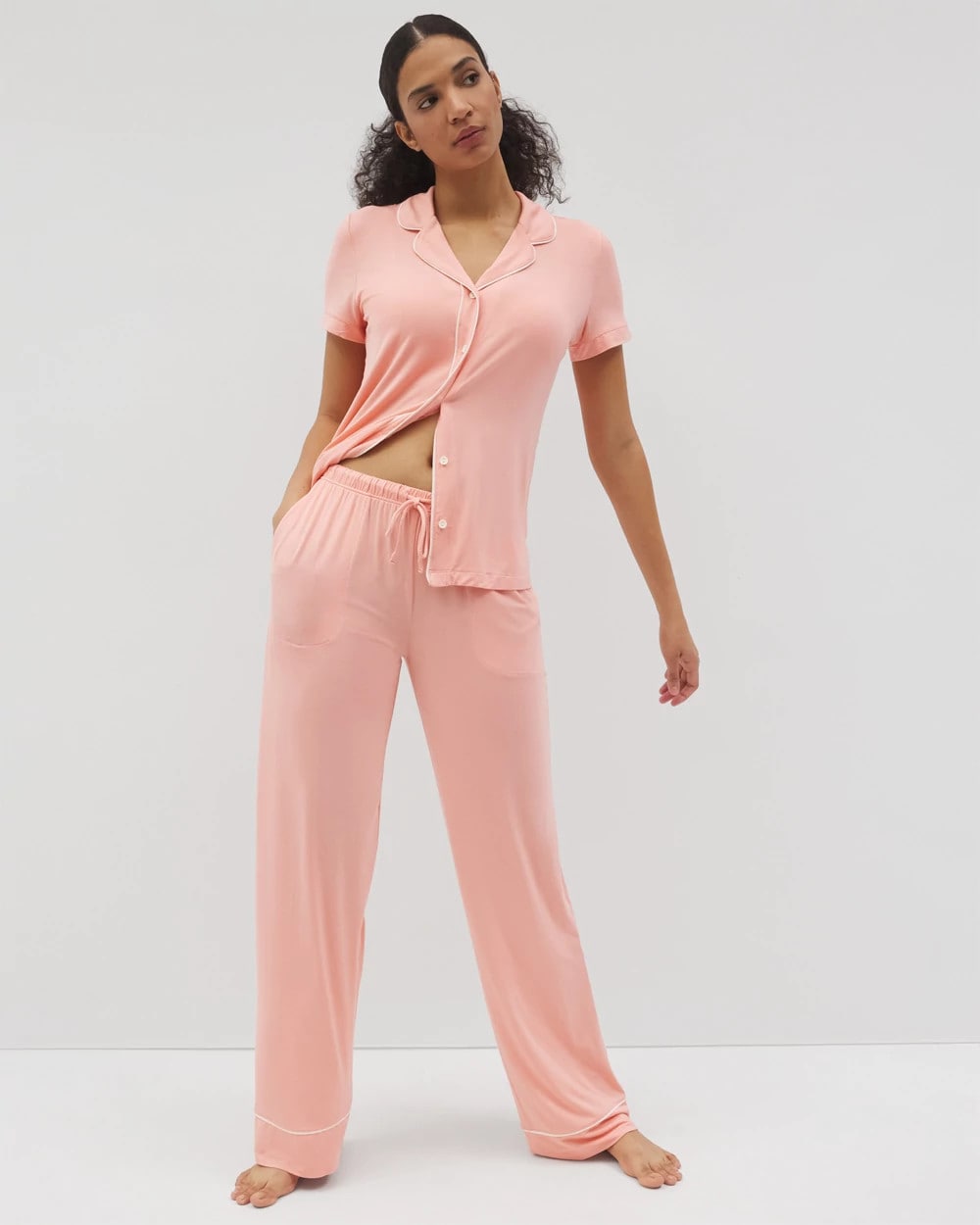 PALOMA GLOW - Solid Piped Pajama Pants