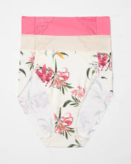 CAMELLIA ROSE MULTIPACK - High-Leg Brief Panty with Lace 3 Pack