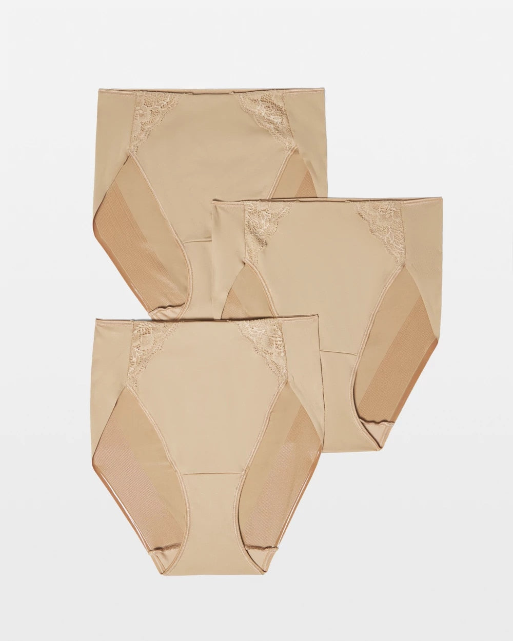 WARM AMBER MULTIPACK - High-Leg Brief Panty with Lace 3 Pack