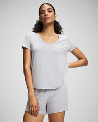 HEATHER OPAL GRAY - Pajama Shorts