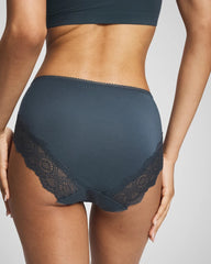 PETROL - Embraceable High-Leg Panty with Crochet Lace