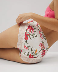 LE TIGRE FLORA MINI CH - Embraceable High-Leg Panty with Crochet Lace