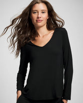 BLACK - Long-Sleeve Pajama Top