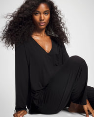 BLACK - Long Sleeve Pajama Tee
