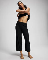 BLACK - Cropped Pajama Pants