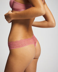 ANTIQUE PINK - Thong Panty with Enchanting Lace