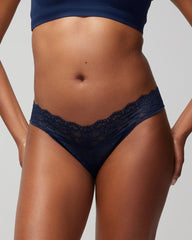 NIGHTFALL NAVY - Thong Panty with Enchanting Lace