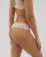 PALE SAND - Lace Waist Thong