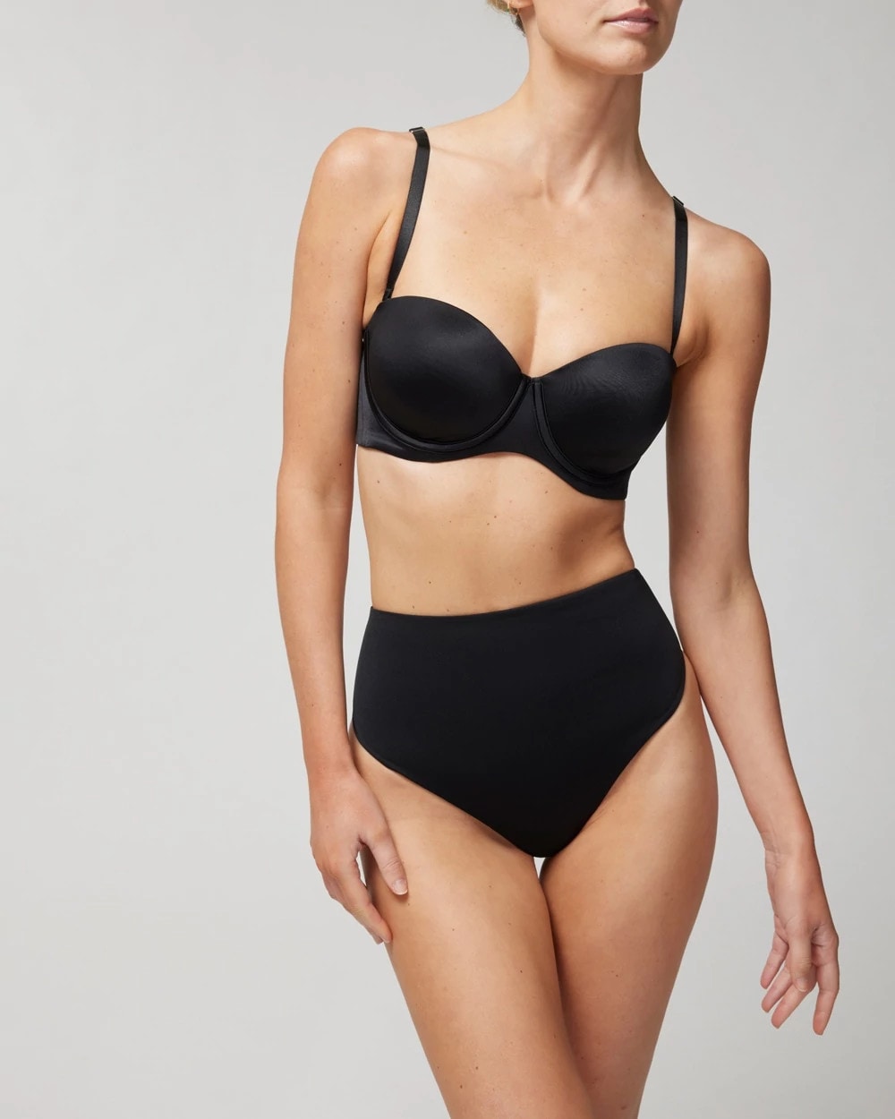 BLACK - Tummy High-Waist Thong Panty