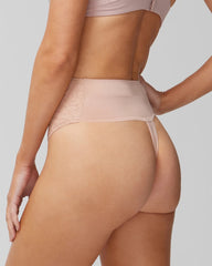 HUSH - High-Waist Thong Panty With Lace