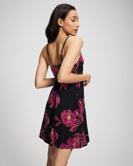 GILDED BLOOMS MAGENTA - Classic Shirred Neck Chemise