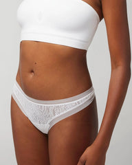 OPTIC WHITE - Soma Thong Panty with Stretch Lace