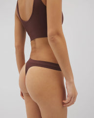 MOCHA - Seamless Rib Thong Panty