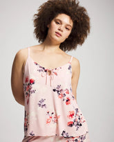 FLORAL DREAMS PINK BLUSH - Tie Front Camisole