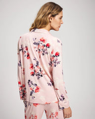 FLORAL DREAMS PINK BLUSH - Long Sleeve Notch Collar