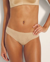 WARM AMBER - Thong Panty with Lace