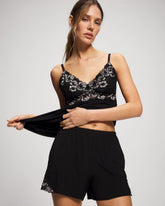 BLACK - Lace Trim Shorts