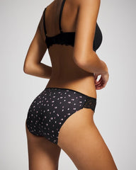 HALF MOON BLACK - Edge Bikini Panty with Lace