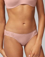 ADOBE ROSE - Cotton Blend Bikini Panty with Lace