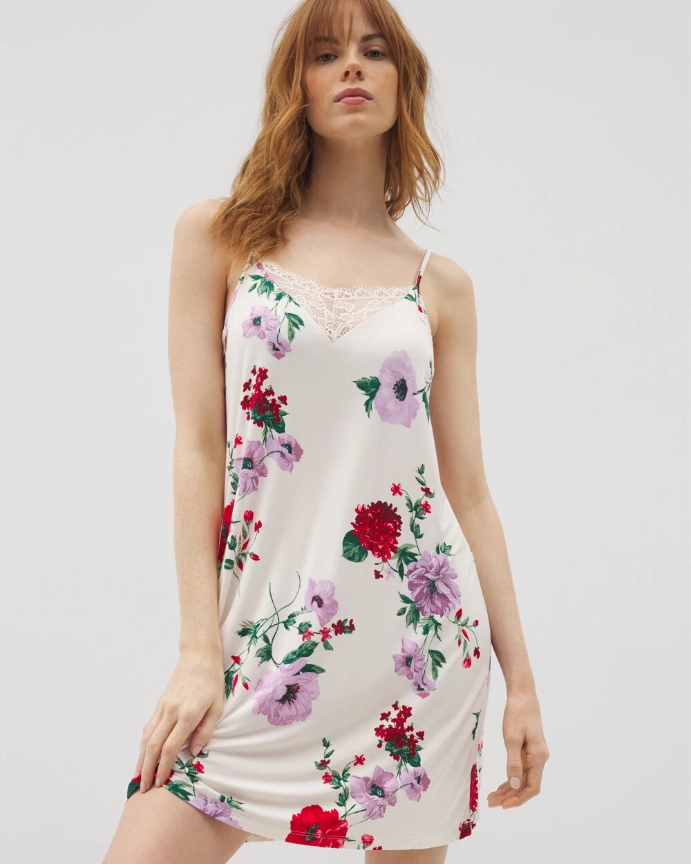 RHAPSODY FLORAL SUGAR - Lace Trim Chemise