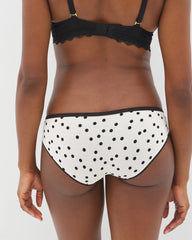 MERRY DOT CHAMPAGNE BLACK - Bikini Panty with Enchanting Lace