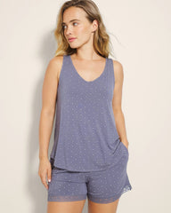 ON THE DOT EARL GRAY - Printed V-Neck Pajama Tank