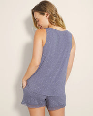 ON THE DOT EARL GRAY - Printed V-Neck Pajama Tank