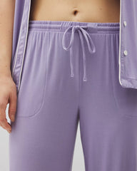 JACARANDA - Solid Piped Crop Pajama Pant