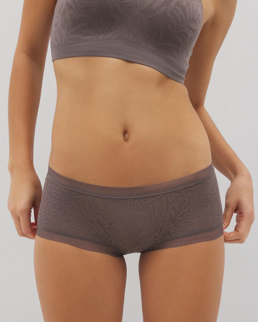 GRAY ABYSS - Soma Boyshort Panty with Stretch Lace