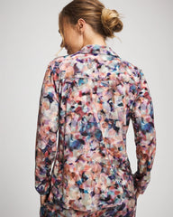PETAL MOSAIC PETROL - Long-Sleeve Notch Collar Pajama Top