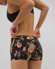 JAIPUR FLORAL BLACK - Edge Boyshort Panty