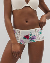 RHAPSODY FLORA M SUGAR - Boyshort Panty with Enchanting Lace