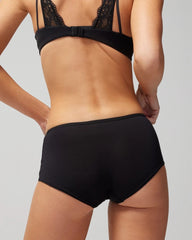 BLACK - Boyshort Panty with Enchanting Lace