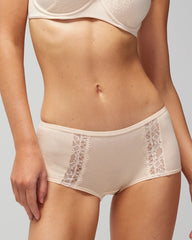 PALE SAND - Boyshort Panty with Enchanting Lace