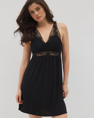 BLACK - Soft Support Lace Chemise
